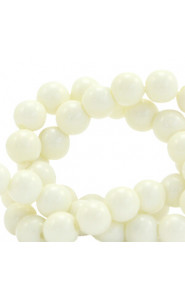 Opaque glass beads 4mm Off white